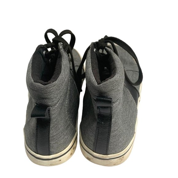 Old Navy Youth Size 6 250184 Gray Hi Top Sneaker Shoes Retro Nylon Shoes Lace Ti - Picture 2 of 4